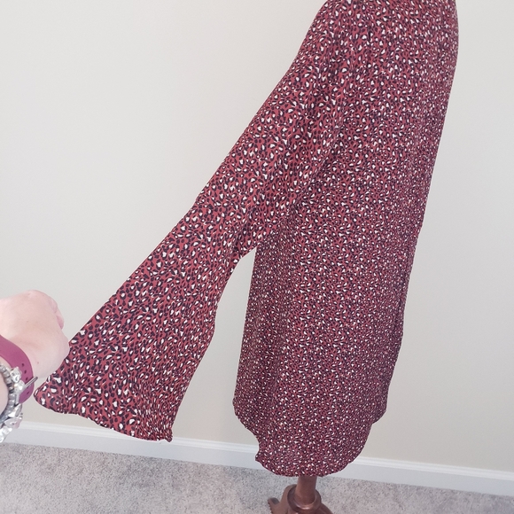 Bobeau Gigi Dress Black Red Brick Leopard Print - Picture 7 of 12